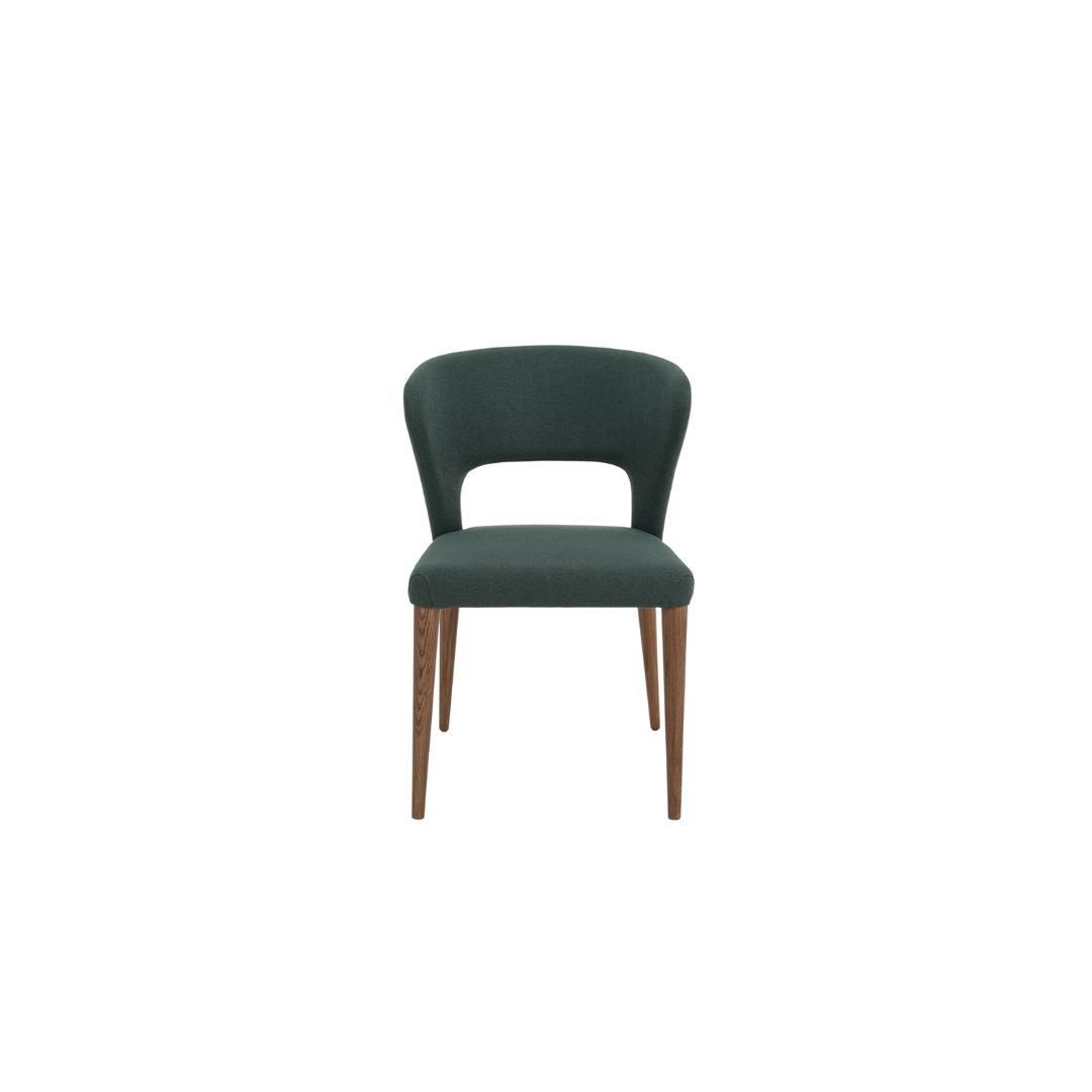 Montreal Dining Chair in Green Fabric