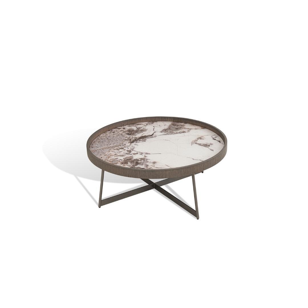 Radius Round Coffee Table (90cm) in Grey Oak Veneer