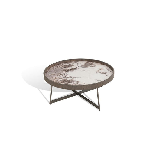 Radius Round Coffee Table (90cm) in Grey Oak Veneer