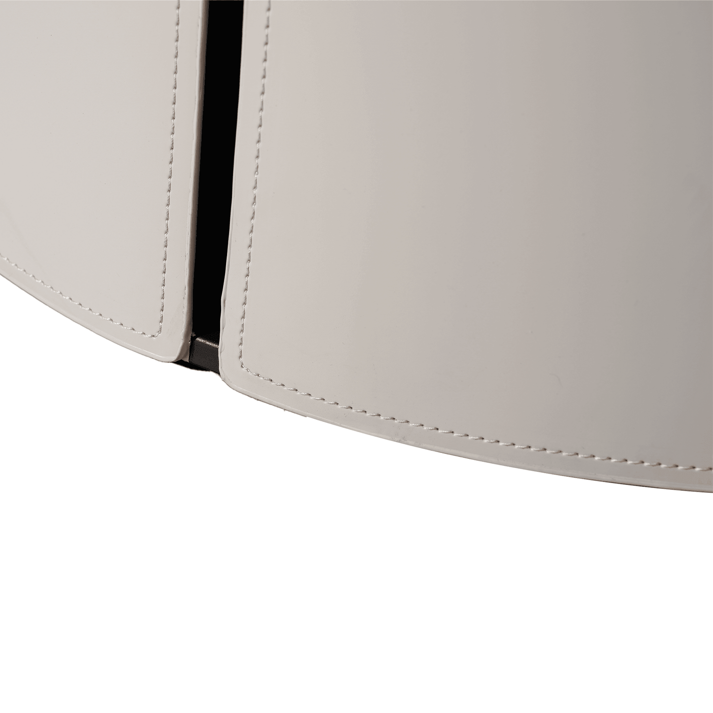 Saddle Side Table in Light Grey Saddle Leather and Grey Ceramic