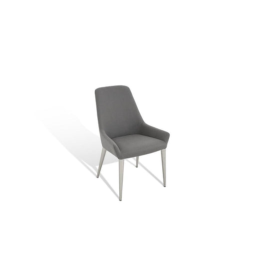 Seville Dining Chair in Grey Fabric & Stainless Steel Finish
